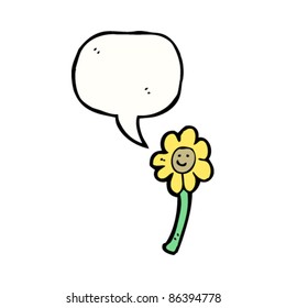 flor de desenho animado com balão