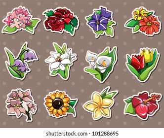 cartoon flower stickers