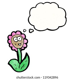 cartoon flower with thought bubble