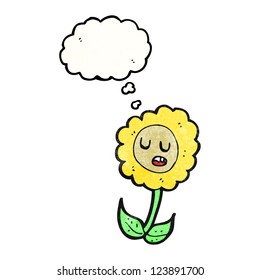 cartoon flower with thought bubble