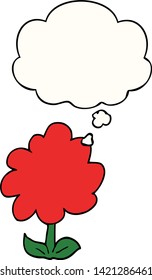 cartoon flower with thought bubble
