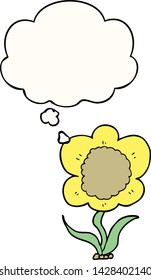 cartoon flower with thought bubble