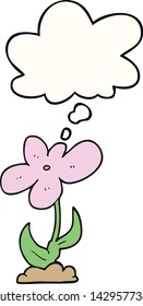 cartoon flower with thought bubble
