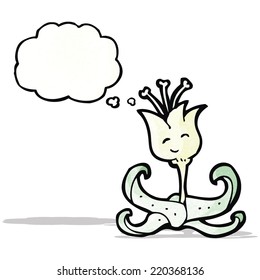cartoon flower with thought bubble