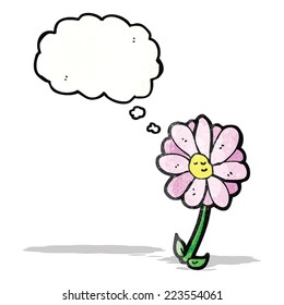 cartoon flower with thought bubble