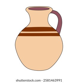 Cartoon Flower Vase Vector Illustration