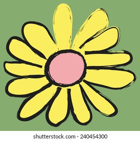 cartoon flower, vector