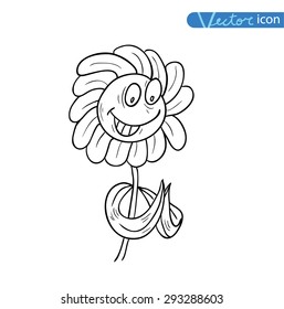 Cartoon flower, vector icons.