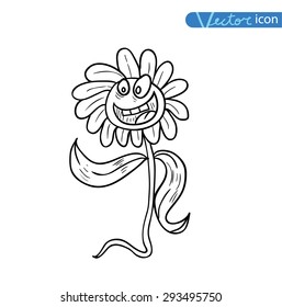 Cartoon flower, vector icons.