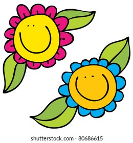 cartoon flowers