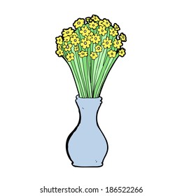 flores de dibujos animados en la olla