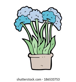 cartoon flowers in pot