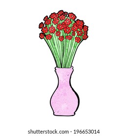 flores de dibujos animados en la olla