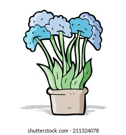 cartoon flowers in pot
