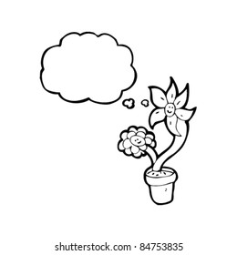 cartoon flowers in pot