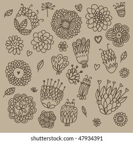 Flores de dibujos animados