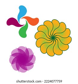cartoon flowers. Summer motif. Vector illustration. Stock image.