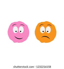 Cartoon fluffy ball vector. Monsters emotion ball