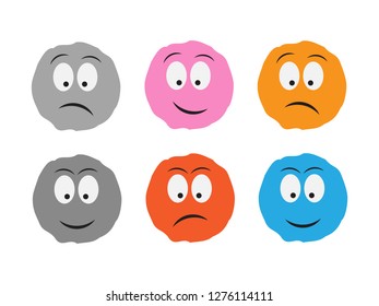 Cartoon fluffy ball vector. Monsters emotion ball