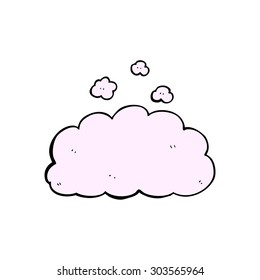 nube rosa esponjosa de dibujos animados