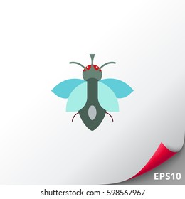 Cartoon fly icon