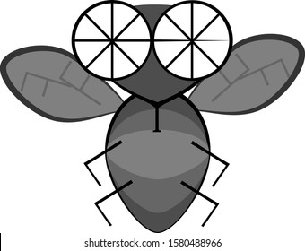 Cartoon fly. Learn letters with funny character.