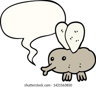 cartoon fly with speech bubble