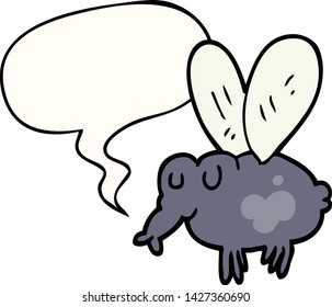 cartoon fly with speech bubble