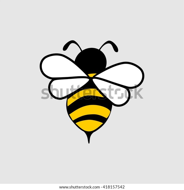 Cartoon Flying Bee Honey Logo Stock Vector (Royalty Free) 418157542 ...