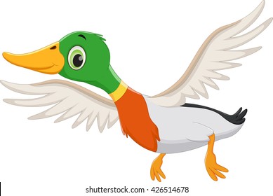 Cartoon flying duck