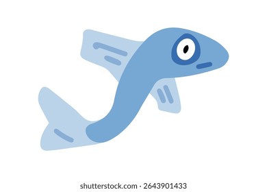 Cartoon Flying Fish Character Icon