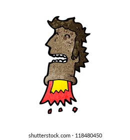 cabeza voladora de caricatura