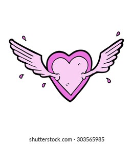 cartoon flying heart