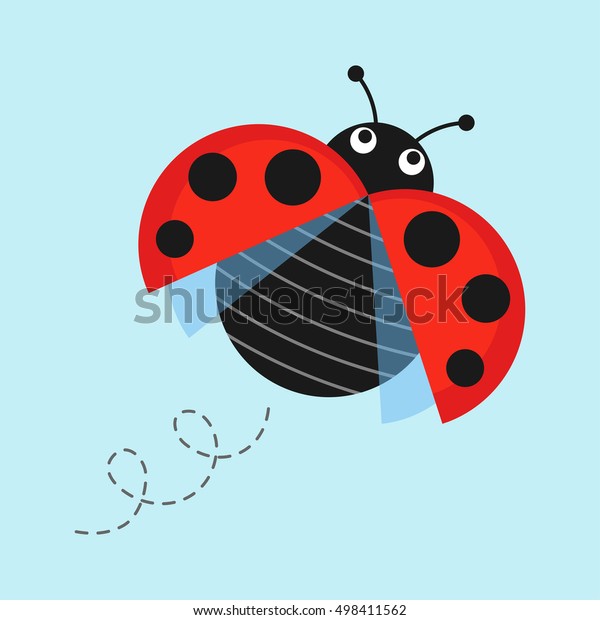 Dessin D Ecran Volant Coccinelle Sur Fond Image Vectorielle De Stock Libre De Droits