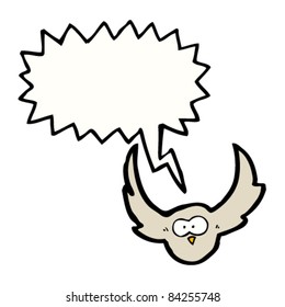 cartoon flying owl screeching