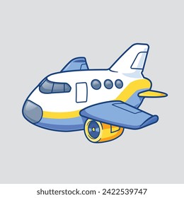 Avión volador de dibujos animados despegue ilustración de transporte