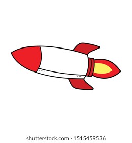 Cartoon Flying Rocket Vector Illustration