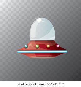 cartoon Flying Saucer, cartoon Spaceship And cartoon UFO. Kids Ufo logo template