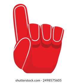 Cartoon foam finger pointing up is perfect to show your team spirit