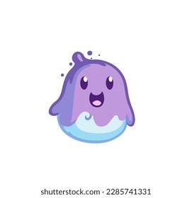 Cartoon foam or soap bubble with a smile. Vector illustration