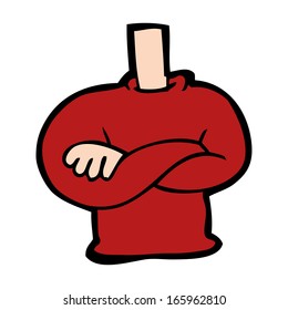 cuerpo de armas doblado de dibujos animados