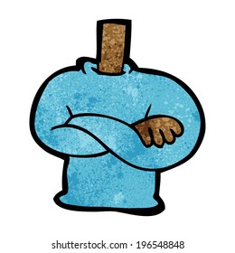 cuerpo de armas doblado de dibujos animados