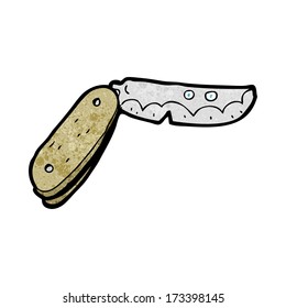 cuchillo plegable de dibujos animados