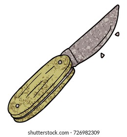 cuchillo plegable de dibujos animados