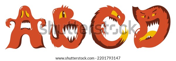 Cartoon Font Halloween Letter Templates Postcard Stock Vector (Royalty Cartoon Font Halloween Letter Templates Postcard Stock Vector (Royalty