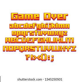 Cartoon Font - Mobile Game Set Isolated on White