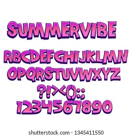 Cartoon Font - Mobile Game Set Isolated on White