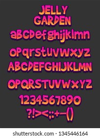 Cartoon Font - Mobile Game Set Isolated on White