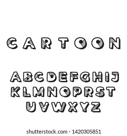 cartoon font. set of letters. vector