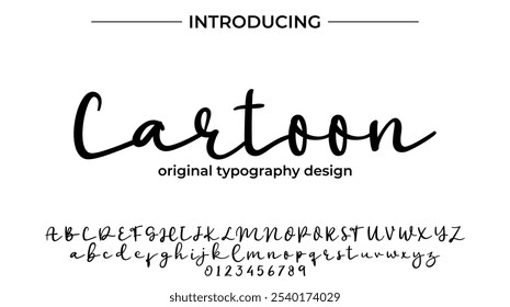 Cartoon Font Stylish brush painted an uppercase vector letters, alphabet, typeface